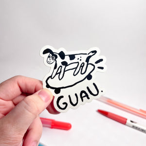 Guau Sticker Stickers ashleyooacevedoshop Boricua Designed in Puerto Rico dogs illustration Jerga perrito skater perro Puerto Rico puppy skater skater dog Spanish Stationery Sticker 299A7F31-018F-410D-B2BE-9069744521C5