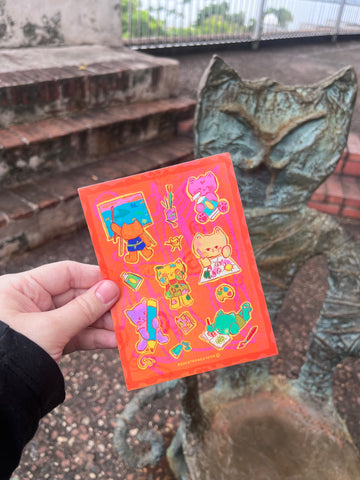 Art Cats Sticker Sheet ashleyooacevedoshop 2B68D5D7-4F4E-4964-B675-B593235AD53D