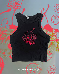 Malcriá Crop Tank Top Black