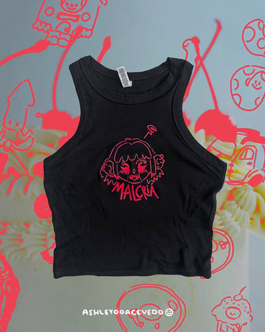 Malcriá Crop Tank Top Black