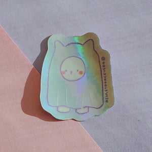 Ghost Critter Mini Sticker - Holographic ashleyooacevedoshop art Boricua calico critter ghost calico critters Designed in Puerto Rico gifts for calico critter fans gifts for sylvanian families collector illustration stickers boricua sylvanian families ternurin ternurines IMG_22F40DDCD053-1