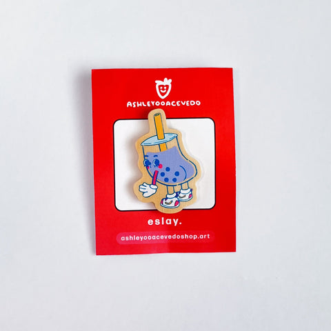 Bubble Butt Wooden Pin Pins ashleyooacevedoshop accessories alternative art boba Boricua bubble butt Designed in Puerto Rico drinks Food foodie happy illustration lapel pin Low stock nostalgia pin Puerto Rico punk snacks wood wooden pin IMG_3002_jpg