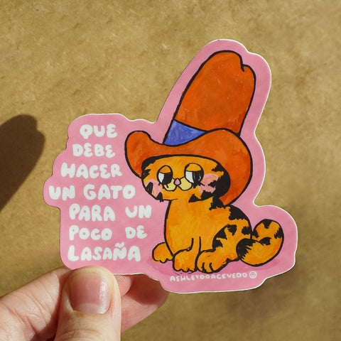 Western Monday Cat Sticker - Waterproof Vinyl