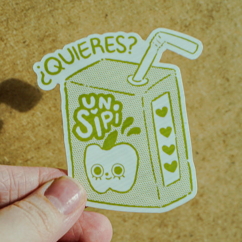 Un Sipi - Green Apple Sticker ashleyooacevedoshop stickers boricua IMG_E86572E04F9D-1