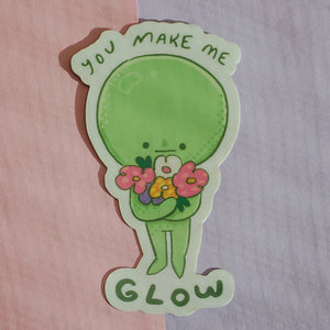You Make Me Glow - GLOW in the Dark Vinyl Sticker ashleyooacevedoshop stickers boricua IMG_EE4BB5FB99C4-1